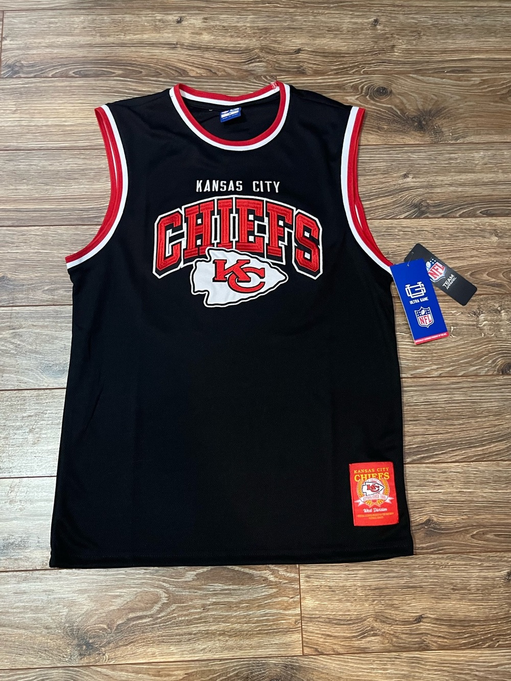 NFL Kansas City Chiefs Black Red Sleeveless Fan Jersey